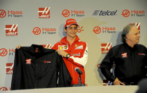 Esteban Gutirrez en la presentacin de Haas F1 Team en el GP de...