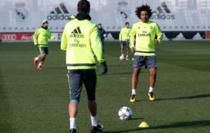 Marcelo, en el entrenamiento con el grupo.