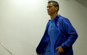 Cristiano Ronaldo, en rueda de prensa en Roma.