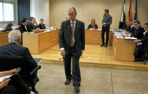 Manuel Ruiz de Lopera, tras su declaracin en el juzgado durante el...