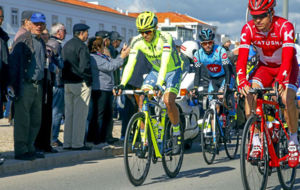 Alberto Contador, en la salida de la primera etapa, ayer en Lagos.