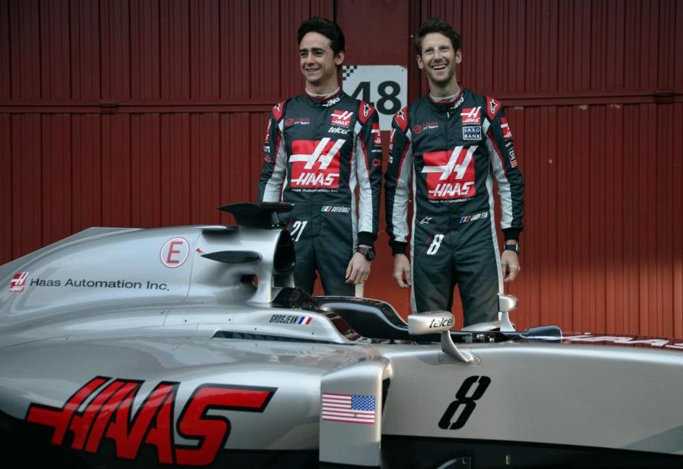 Esteban Gutirrez y Romain Grosjean, en la presentacin de Haas en...