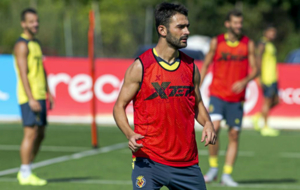 Adrin Lpez entrenando con el Villarreal.