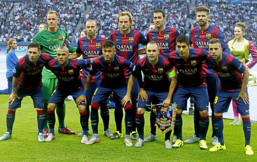 El once inicial del Barcelona en la final de la Champions de Berlín.