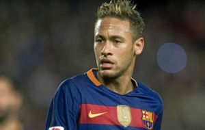 Neymar durante un partido del Barcelona.