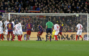 Leo Messi marca el gol del empate.