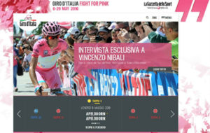 Imagen del nuevo sitio web www.giroditalia.it