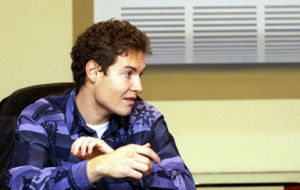 Truyol, durante una entrevista en la redaccin de MARCA en 1998.