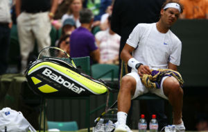 Rafa Nadal durante Wimbledon 2011.