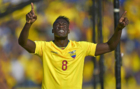 Caicedo, celebrando un gol con Ecuador.