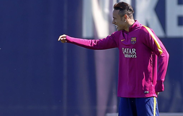 Neymar, en un entrenamiento del FC Barcelona.
