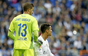 Javi Varas y Cristiano, en el partido de la primera vuelta en el...