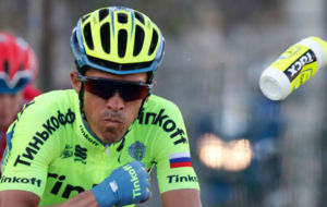 Alberto Contador, en una imagen de la etapa de ayer.
