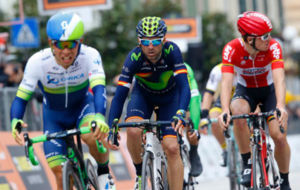 Alejandro Valverde entrando en meta en la sexta etapa de la...