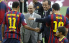 El director general de Qatar Airways, junto a Neymar, Rosell y Messi...