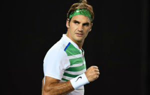 Federer celebra un punto