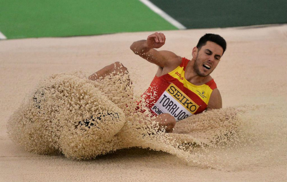 Pablo Torrijos, en la final de triple salto del Mundial indoor de...