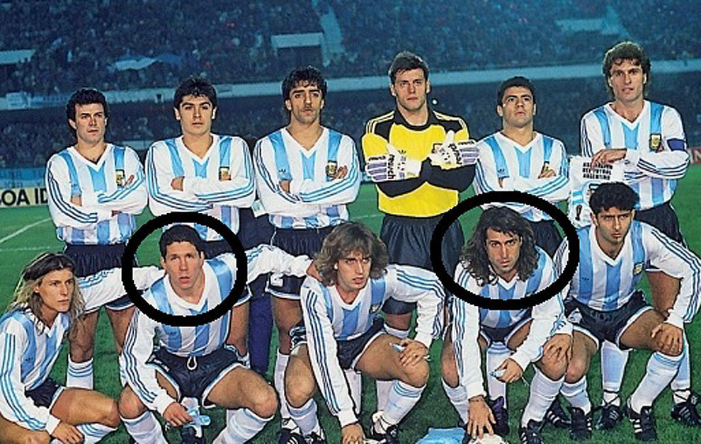 El Cholo Simeone y Leo Rodrguez, con la seleccin argentina.