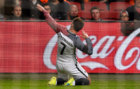 Griezmann celebra su gol a Holanda.