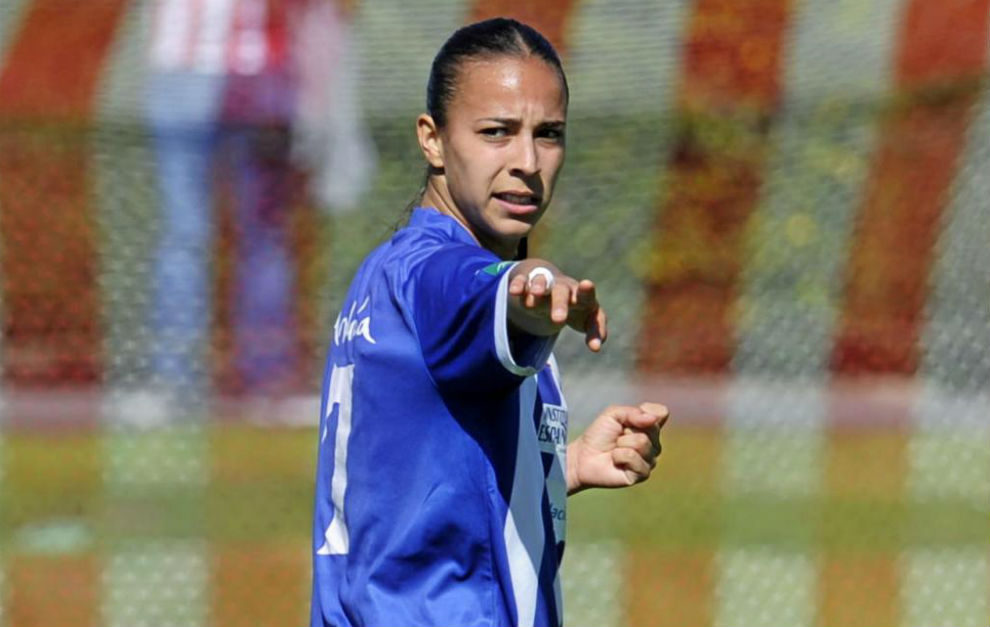 Anita Hernndez, durante un partido con el Sporting de Huelva en...