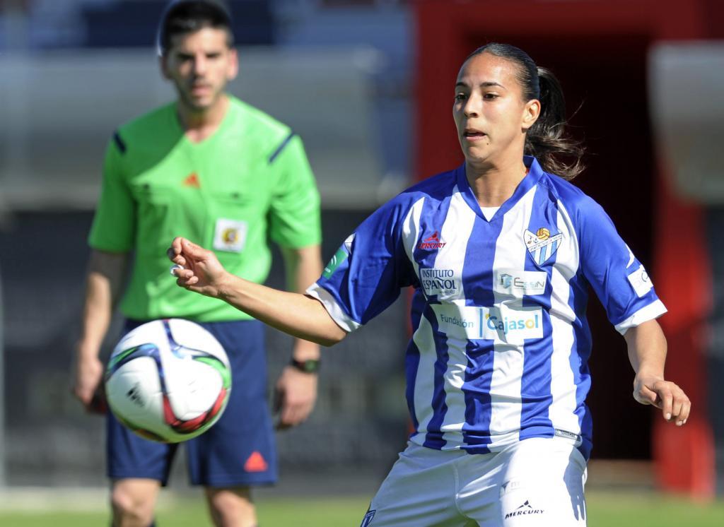 Anita Hernndez, durante un partido con el Sporting de Huelva en...
