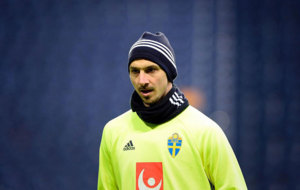 Ibrahimovic, en un entrenamiento de la seleccin sueca.