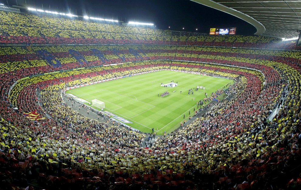 Imagen del Camp Nou antes de un Clsico