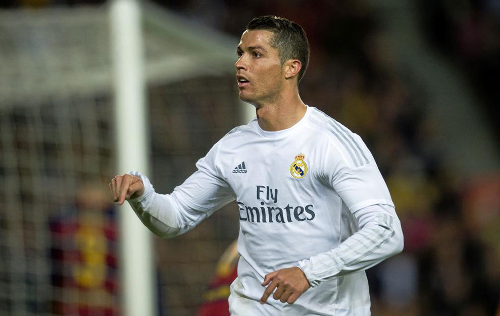 Cristiano Ronaldo celebra su gol en el Camp Nou.