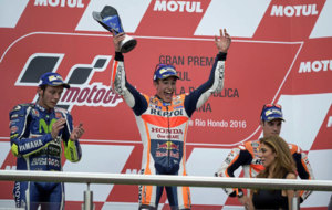 Marc Mrquez celebrando su ltimo triunfo en el Gran Premio de...