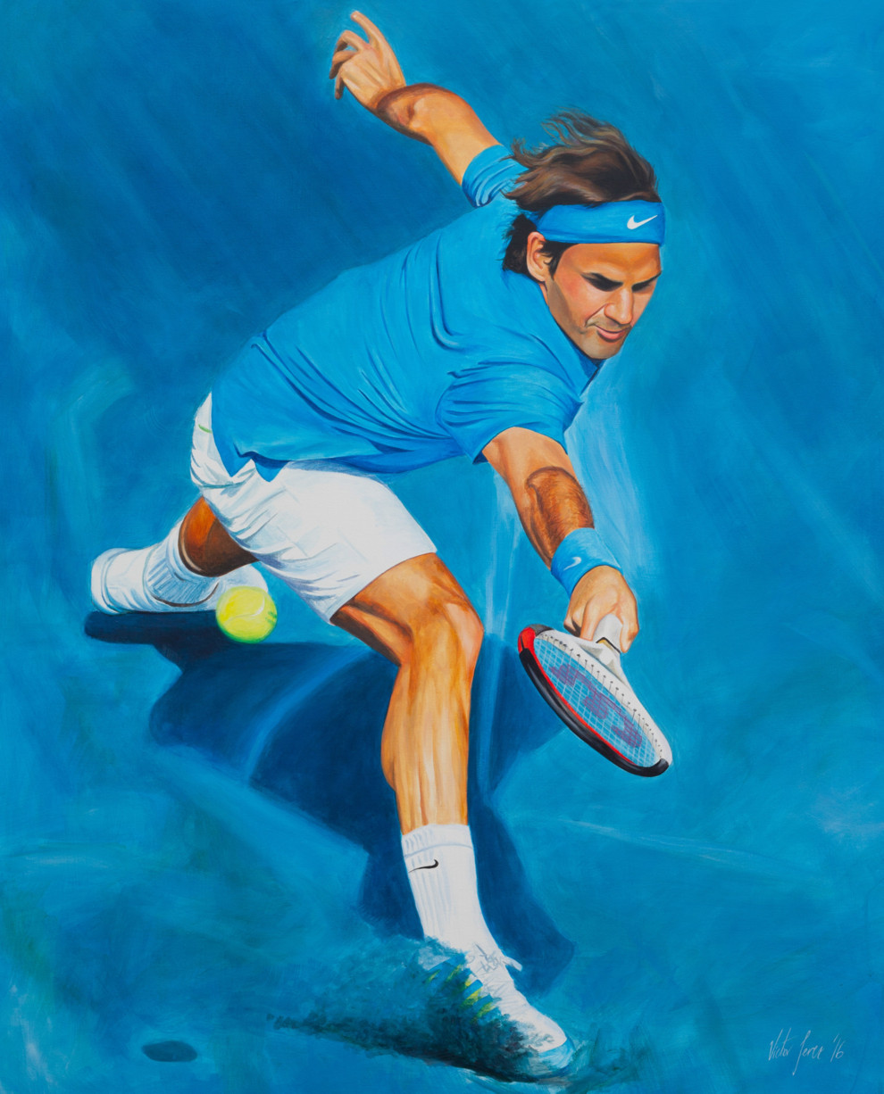 Roger Federer, sobre la tierra azul