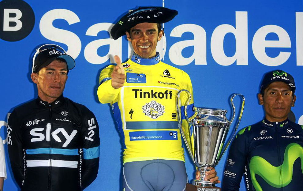 Alberto Contador, vencedor de la Vuelta al Pas Vasco por cuarta vez,...