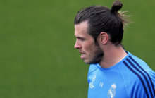 Gareth Bale, en el entrenamiento previo al duelo ante el Wolfsburgo.