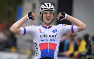 Peter Vakoc (23 aos) celebra su mejor victoria en Overijse.