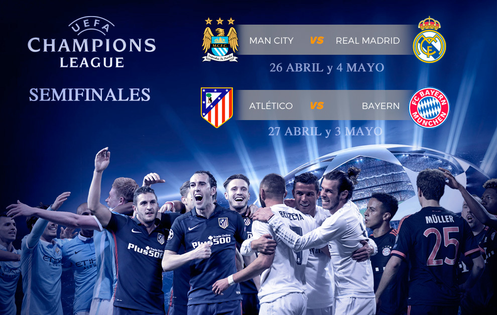 Pacífico portón roble Sorteo Champions: Manchester City-Real Madrid y Atlético-Bayern, en semifinales  de la Champions | Marca.com