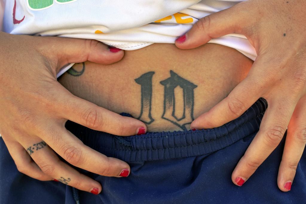Tatuaje que luce a Cindy Garca en la pelvis.