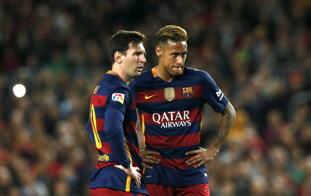 Messi y Neymar, en el partido contra el Valencia.
