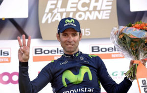 Alejandro Valverde, hace un ao en el podio como vencedor de su...