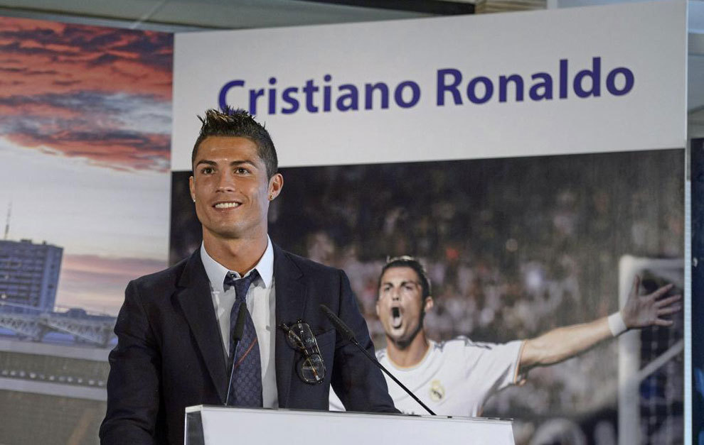 Cristiano Ronaldo, en el acto de su renovacin en 2013.