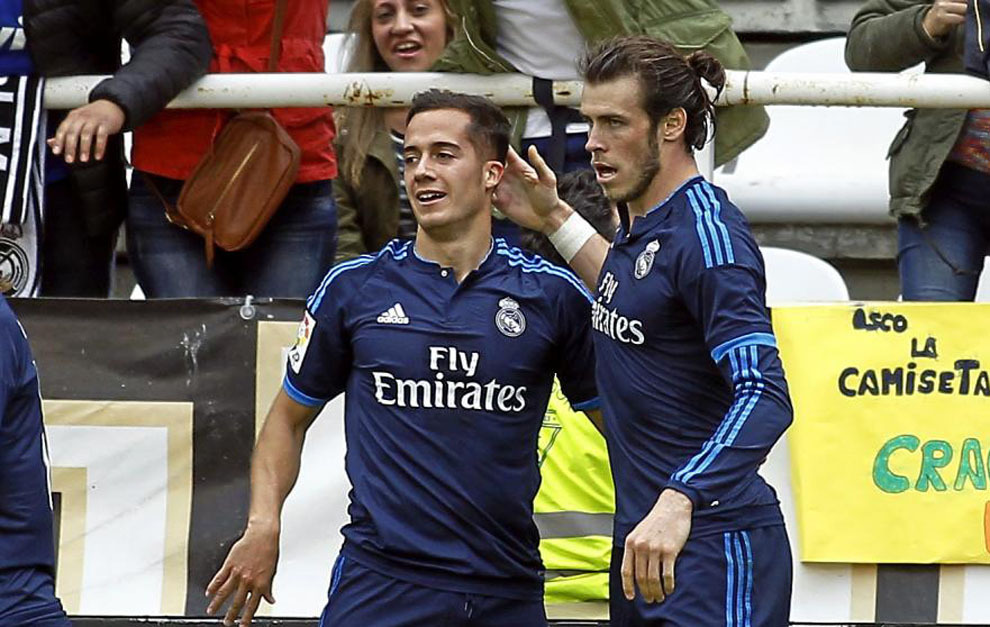 Gareth Bale y Lucas Vzquez, durante el Rayo Vallecano-Real Madrid de...