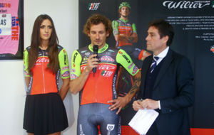 Pippo Pozzato, con los nuevos colores del equipo Wilier-Southeast,...