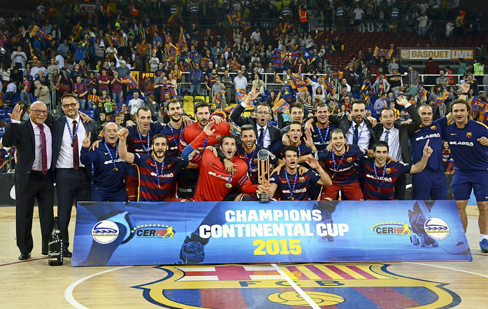 El Barcelona, tras ganar la Copa Continental.