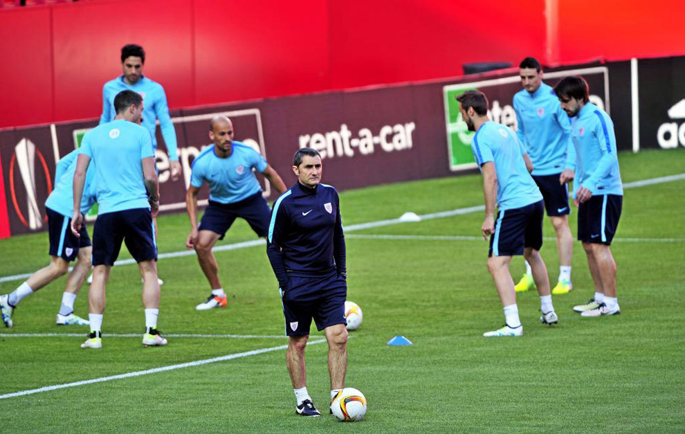 Valverde en el entrenamiento del Athletic antes de medirse al Celta de...