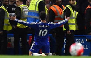 Hazard celebra su gol al Tottenham.