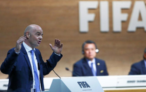 Infantino en un congreso de la FIFA