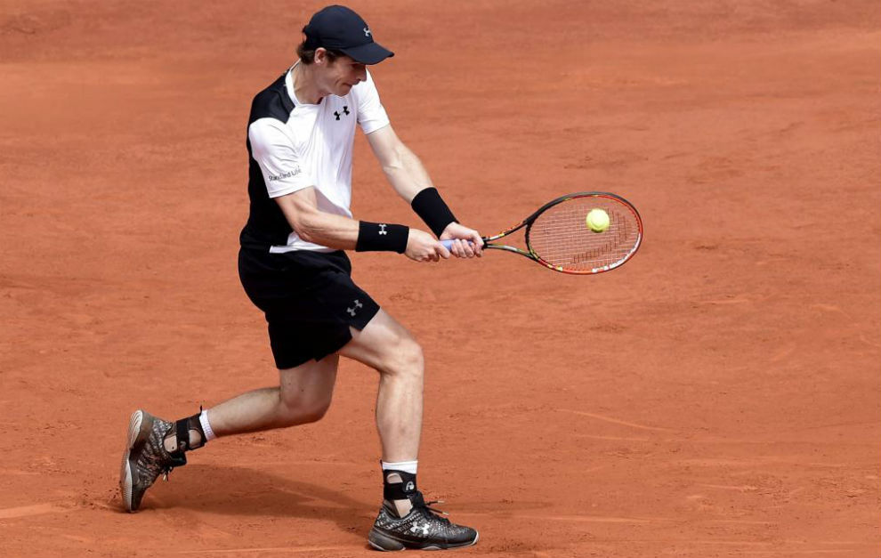 Andy Murray durante su partido ante Gilles Simon en Madrid.
