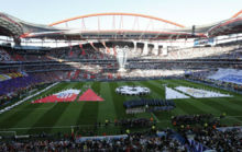 Las aficiones de Atltico y Madrid, antes de la final de Lisboa en...