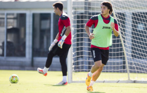 Llus Lopez en el entrenamiento del Espanyol