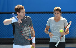 Andy Murray y Amelie Mauresmo, durante el Open de Australia de 2016.