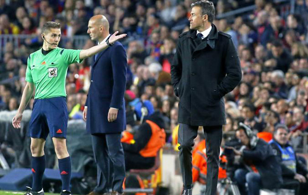 Luis Enrique y Zidane en el último Clásico en el Camp Nou
