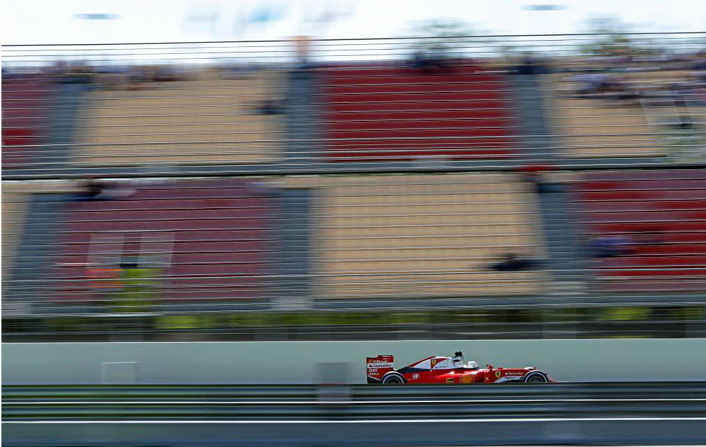 Sebastian Vettel durante la clasificacin del GP Espaa 2016